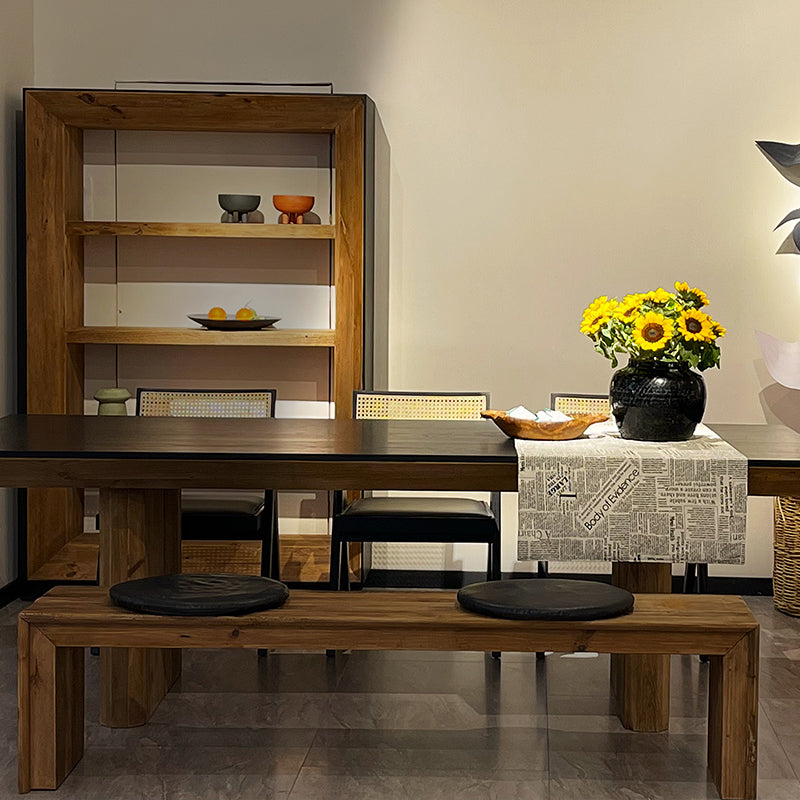 Natural wood dining table