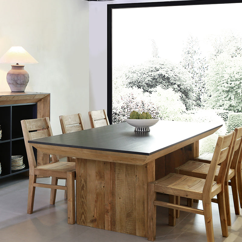 Natural wood dining table
