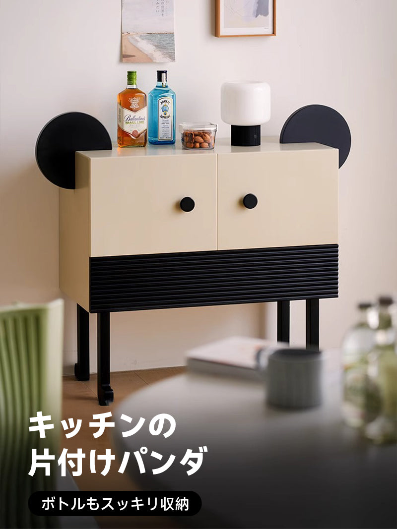 Panda-shaped monotone side chest
