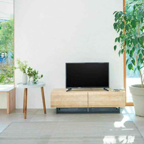 TV stand for 50-inch TVs, lowboard with a wooden texture [120cm wide], natural brown