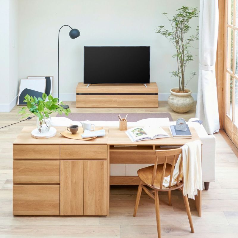 Desk, natural brown, with middle shelf [width 90cm]