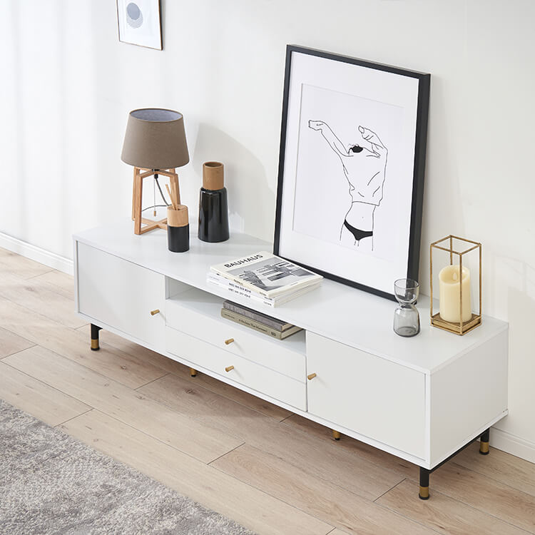 White and gold TV stand