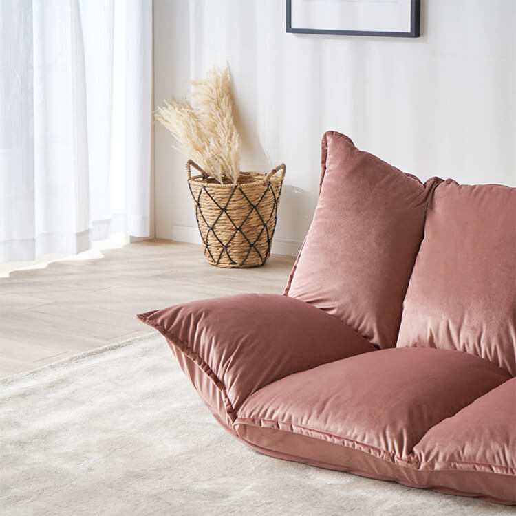 Velvet-like 2-seater reclining sofa