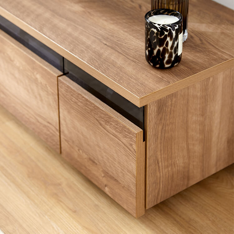 Japanese-made wooden TV stand with stone pattern [width 240]