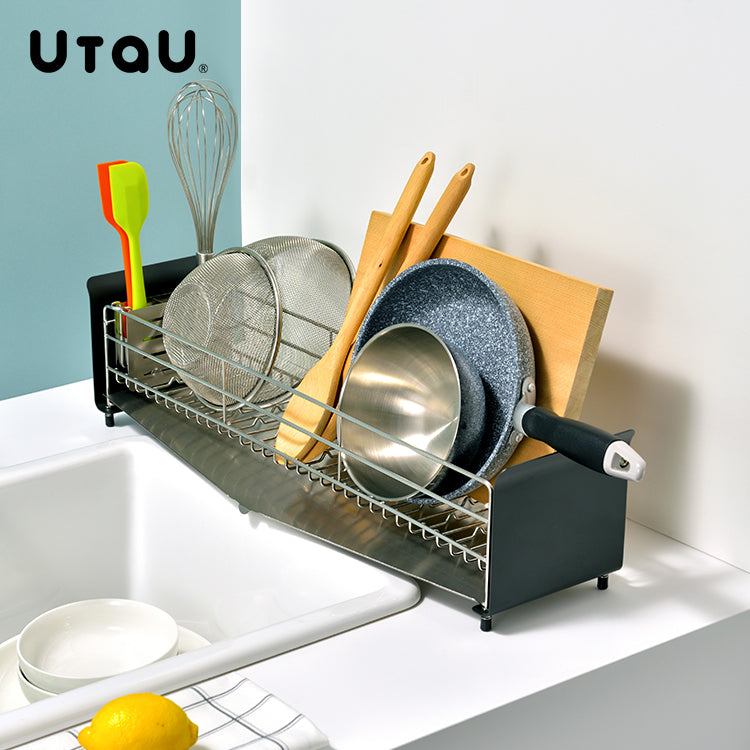 Dish drainer rack, dish drainer basket, dish drainer (long) UtaU