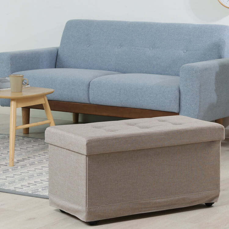 Bench storage, folding, beige/charcoal