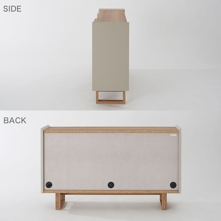 A stylish sideboard in shabby natural and beige