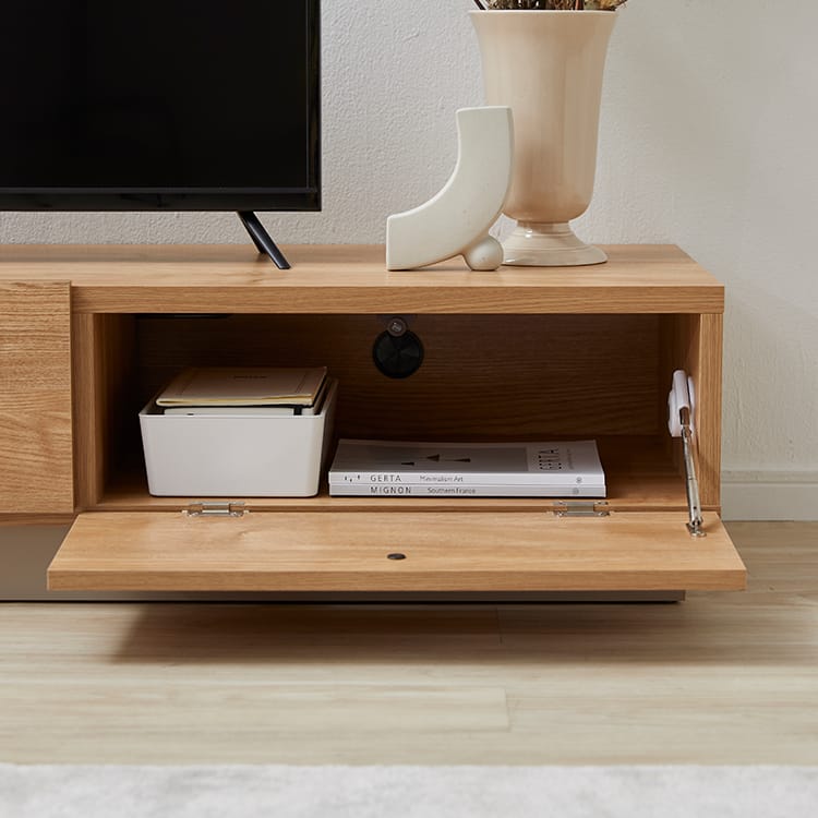 Wooden TV stand, made in Japan, 2 doors