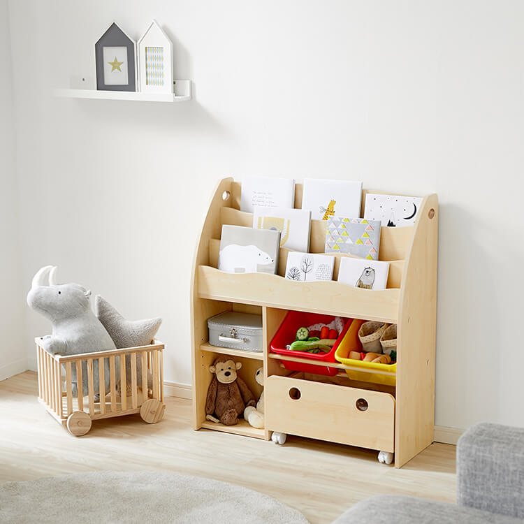 子供用絵本棚(タイプA.B)カラフルデザインで魅せるディスプレイラック