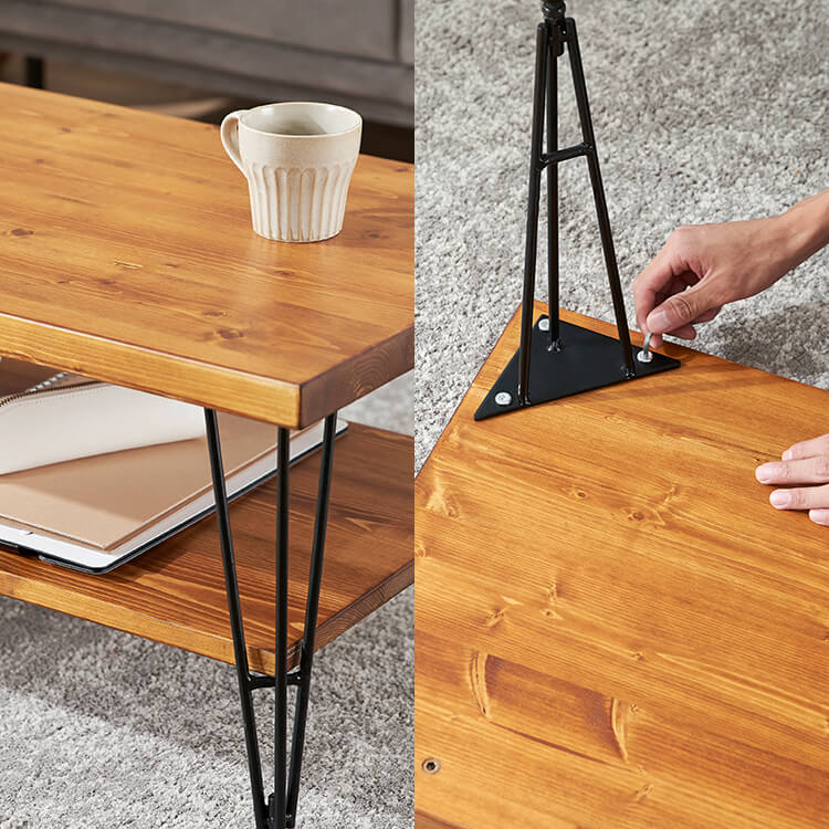 Center table, wood grain, low table, natural wood, wooden, storage, vintage