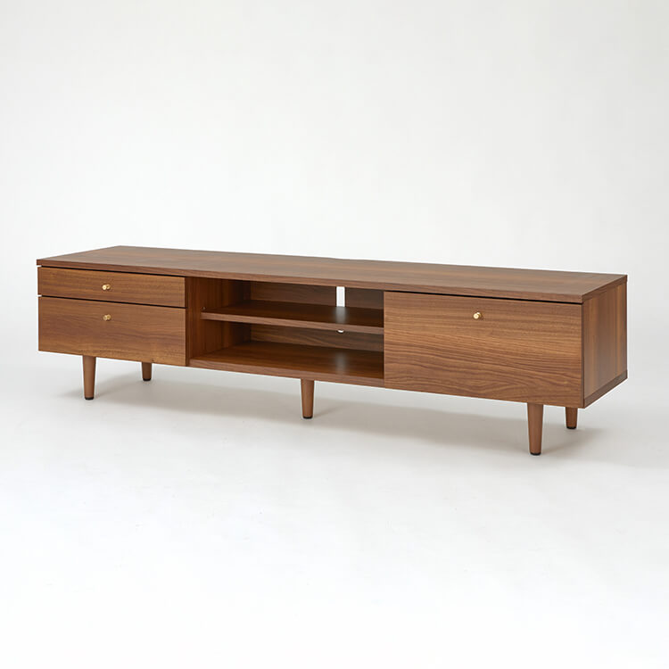 Wood-grain TV stand, brass, wooden legs, made in Japan [width 180]