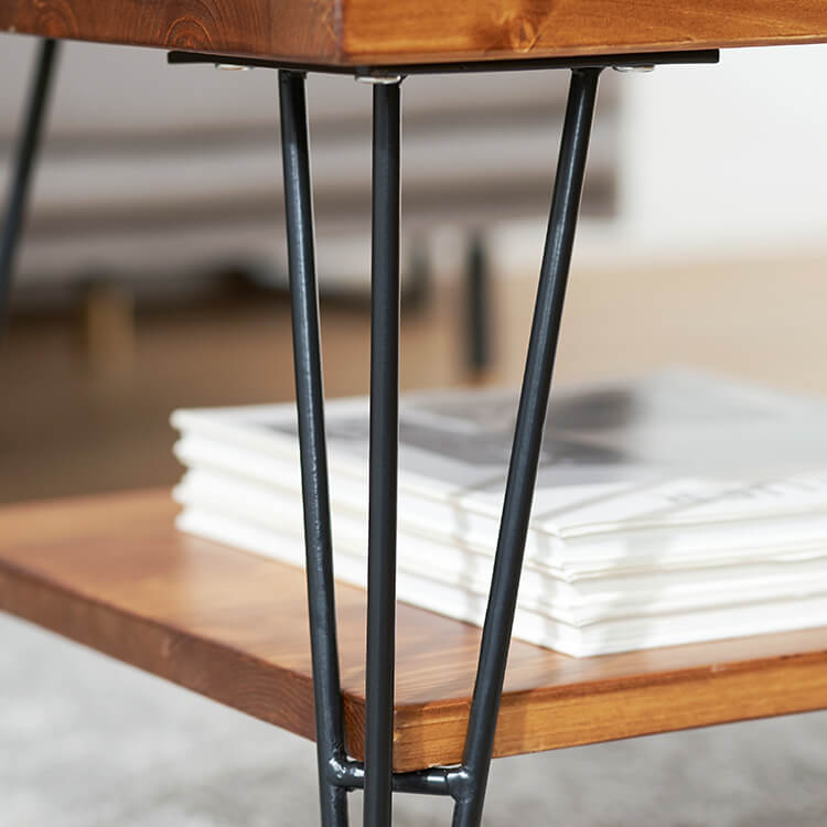 Center table, wood grain, low table, natural wood, wooden, storage, vintage