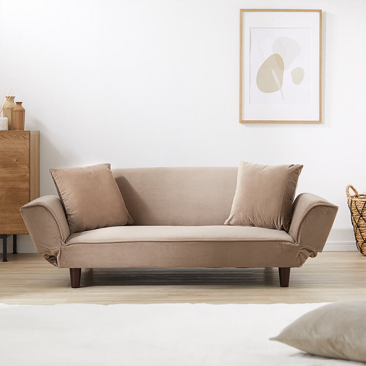 ベルベット調 2人掛けコンパクトソファ