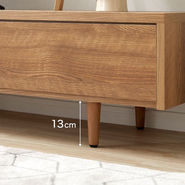Japanese-made TV stand with flap doors and storage space, wooden legs