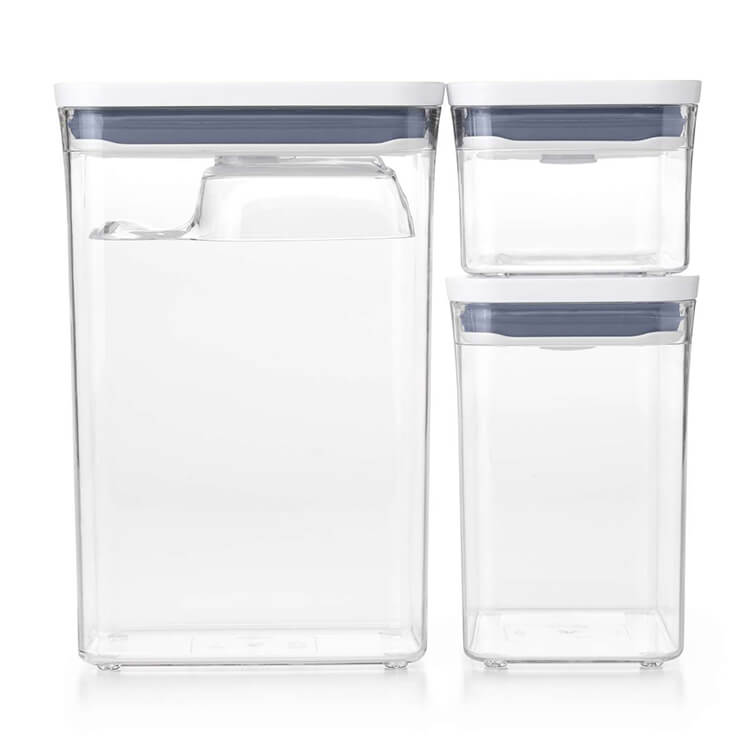 POP2 Rectangle Set with Scoop, 3-Piece Canister