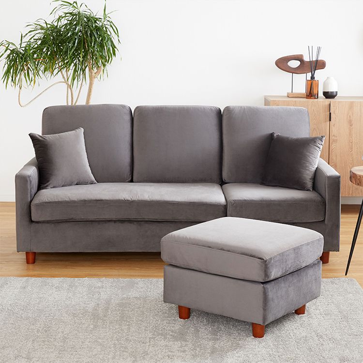 Velvet-like 3-seater couch