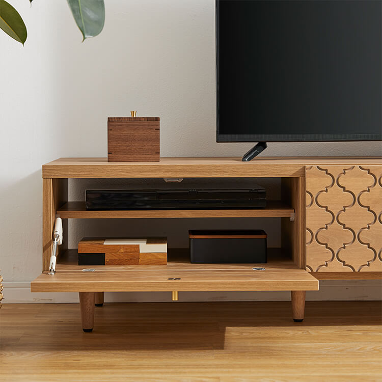 Moroccan pattern TV stand, wooden, made in Japan