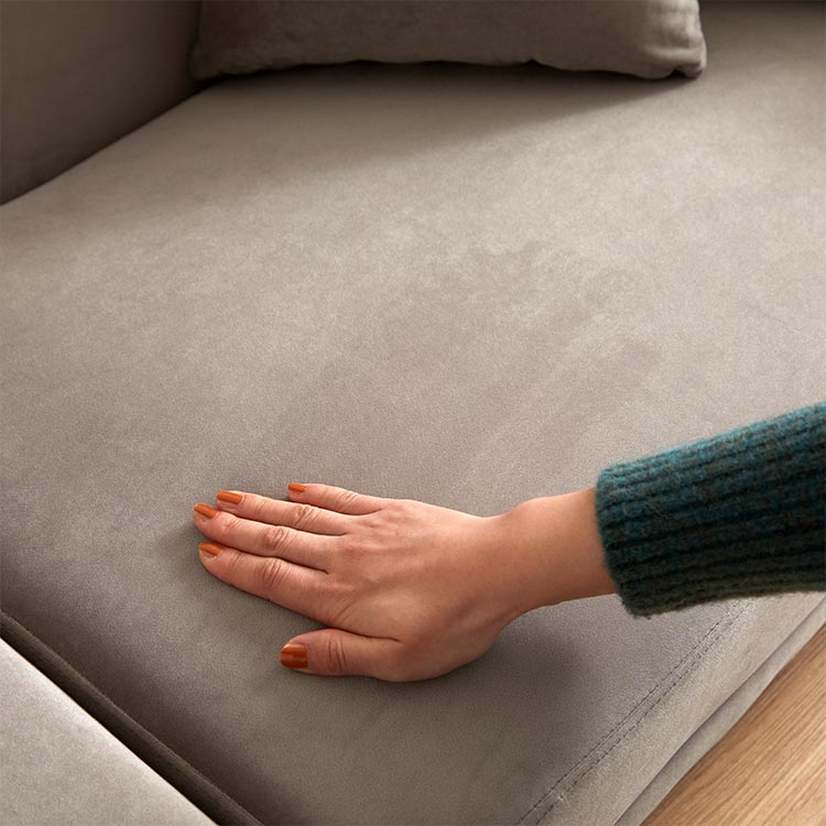 Compact size couch sofa with velvet finish