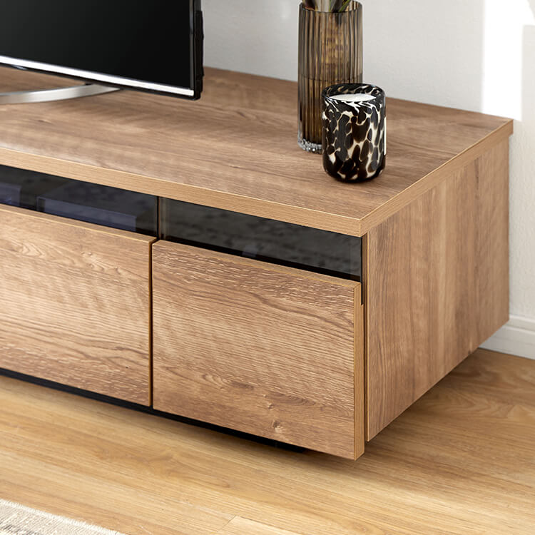 日本製テレビ台 木製 ストーン柄