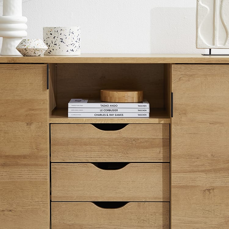 Cabinet Storage Shelf Wooden 3 Tier Open Rack