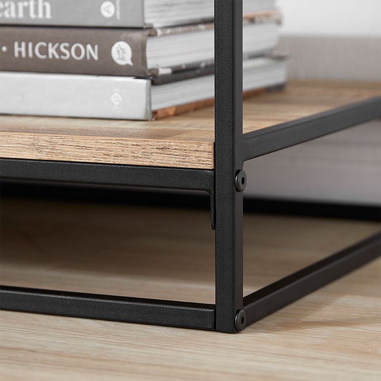 Wood-grain open shelf, display rack, solid wood look, 3 shelves