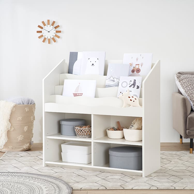 Picture book shelf Storage rack Kids desk Wooden Living room storage Kids room