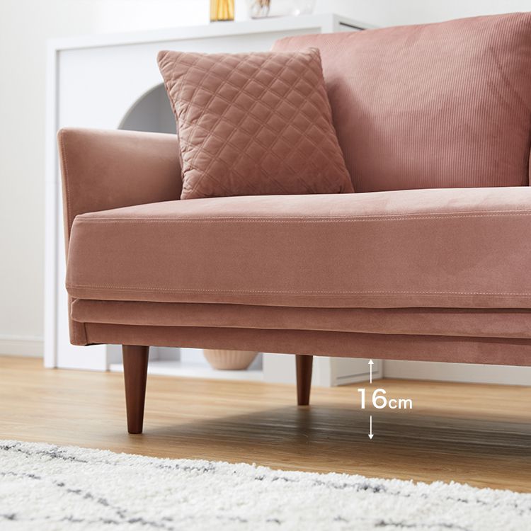 Velvet two-seater sofa