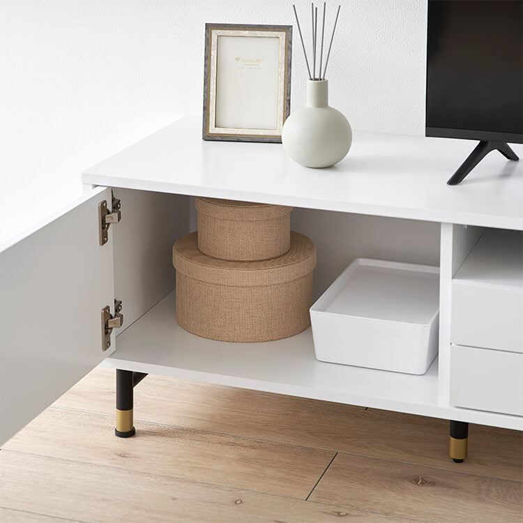 TV stand white x gold