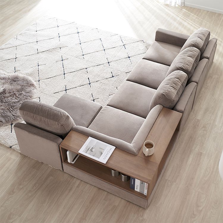 Floor sofa 4-5 seater corner sofa with back table and storage