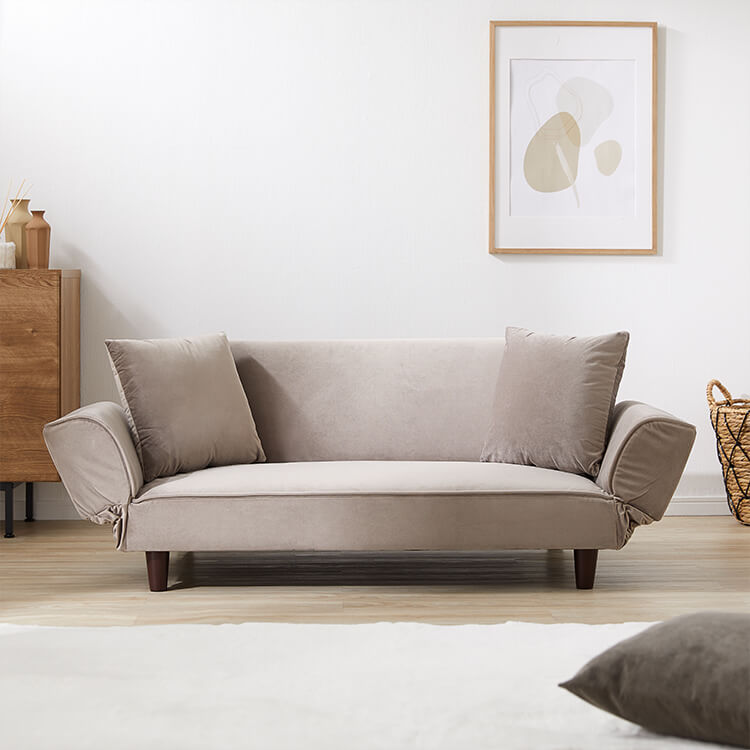 ベルベット調 2人掛けコンパクトソファ