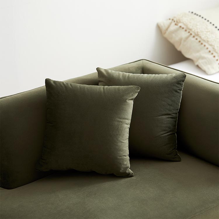 Compact size couch sofa with velvet finish