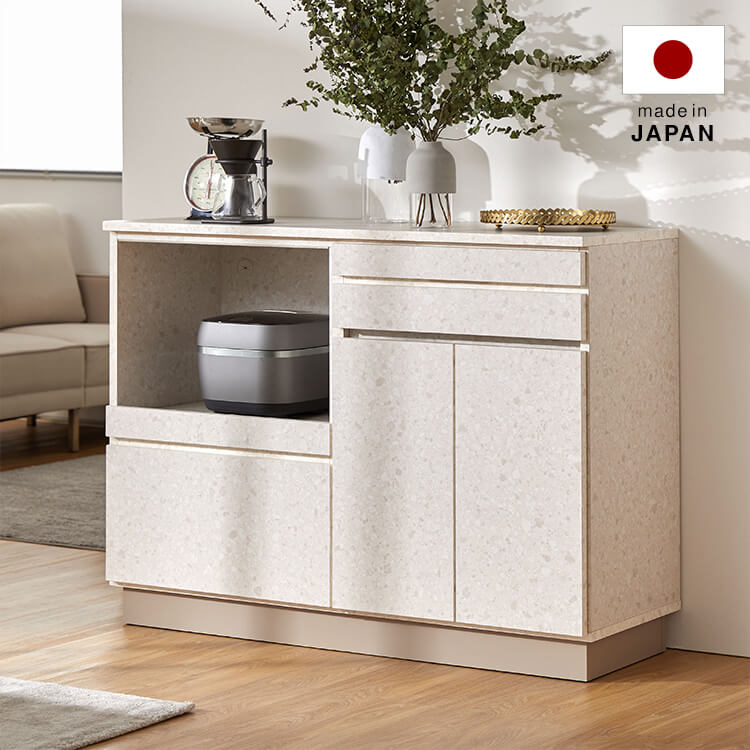 テラゾー柄 キッチンカウンター キッチン収納