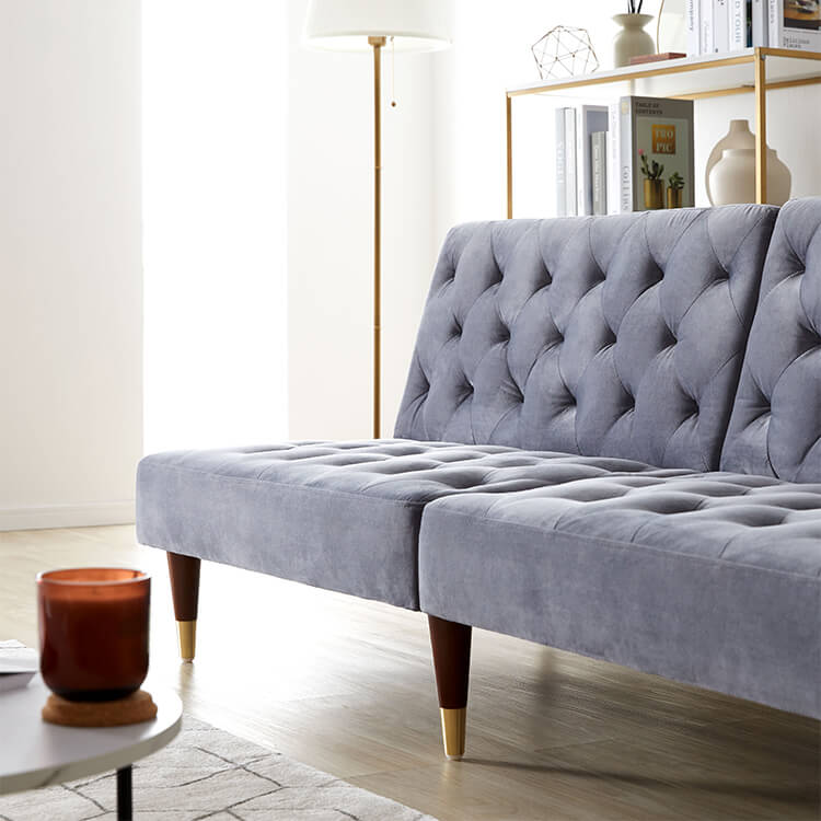 Sofa bed, velvet-like, reclining, cute and mature