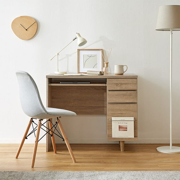 Computer desk with integrated storage for A4 size documents