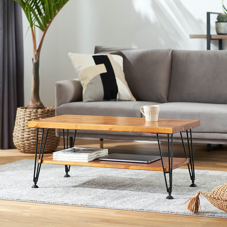 Center table, wood grain, low table, natural wood, wooden, storage, vintage
