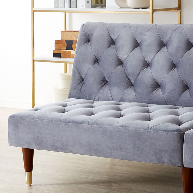 Sofa bed, velvet-like, reclining, cute and mature