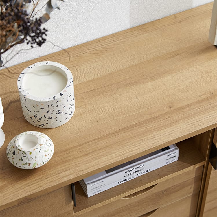 Cabinet Storage Shelf Wooden 3 Tier Open Rack