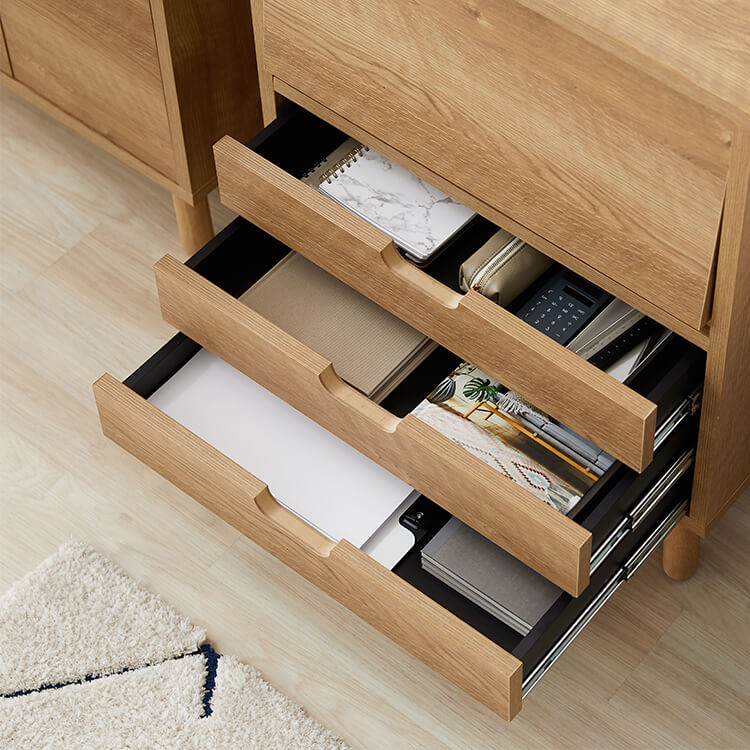 Sideboard Cabinet Wooden Storage Shelf Chest Living Room Storage Display Rack Made in Japan
