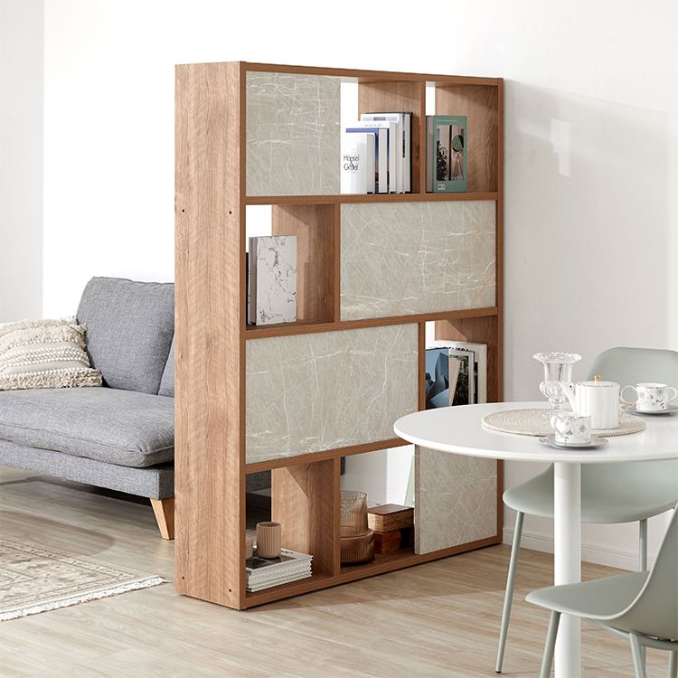 Bookshelf that can also be used as a partition, large capacity storage, stone pattern