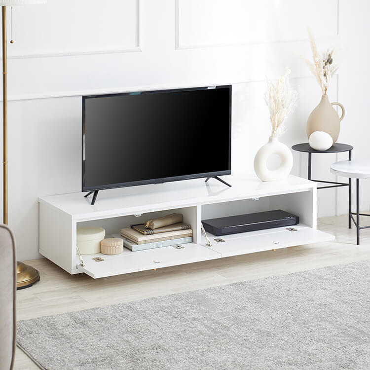 TV stand, TV board, brass, low board, storage shelf, drawer, TV rack, power strip storage, made in Japan