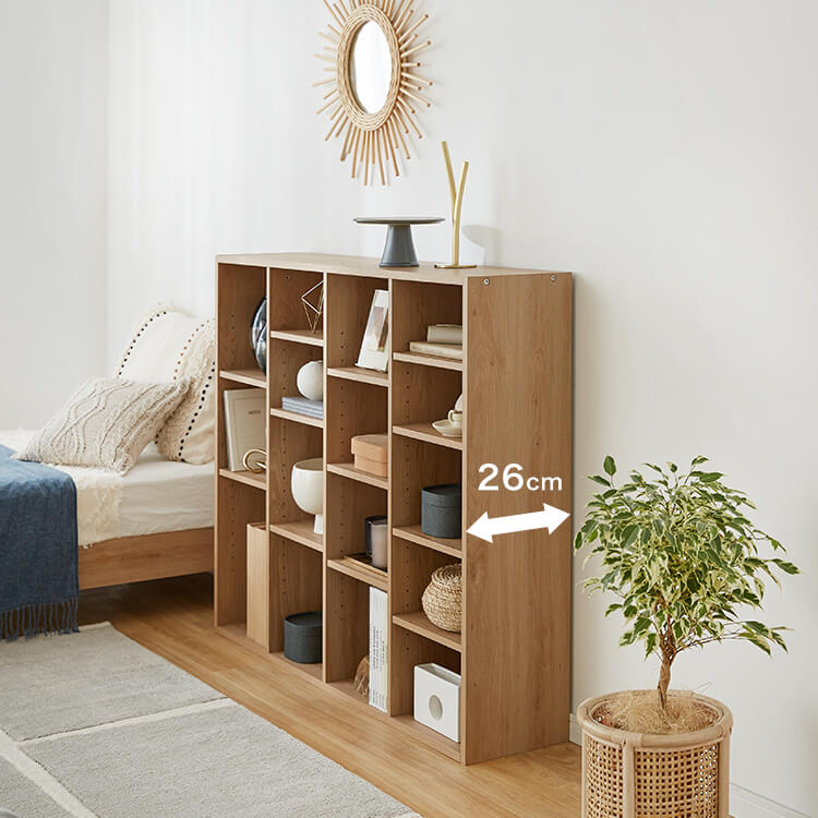 本棚 2個セット スリム 薄型 大容量 省スペース 収納 収納棚 オープンラック 収納ボックス 木目調