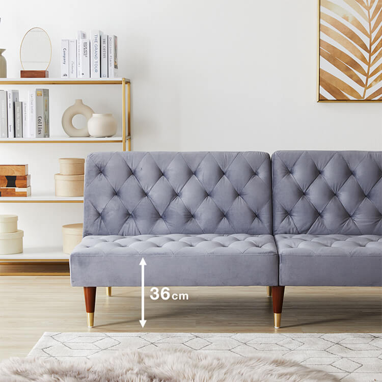 Sofa bed, velvet-like, reclining, cute and mature