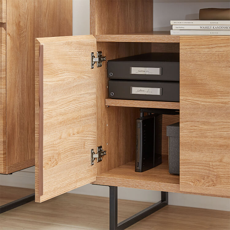 Stylish wooden cabinet with steel legs