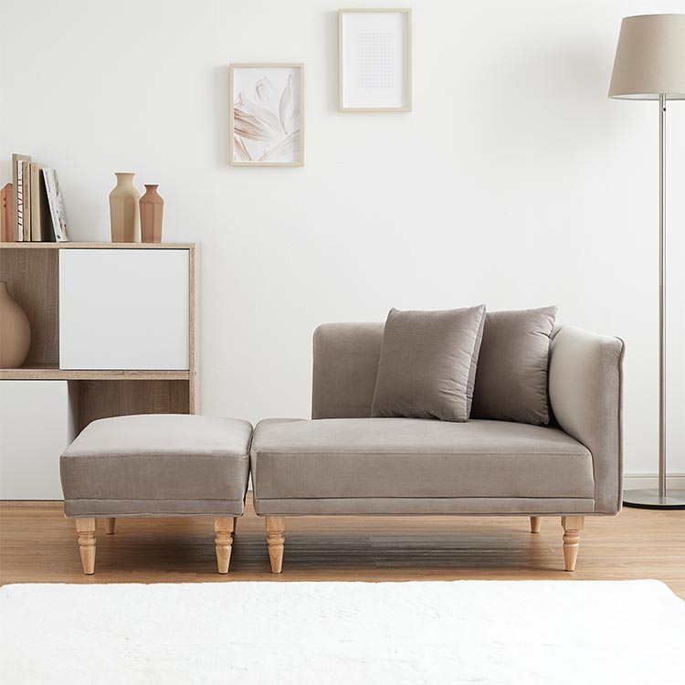 Compact size couch sofa with velvet finish