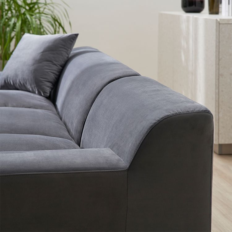 Velvet-like 3-seater couch sofa Low sofa