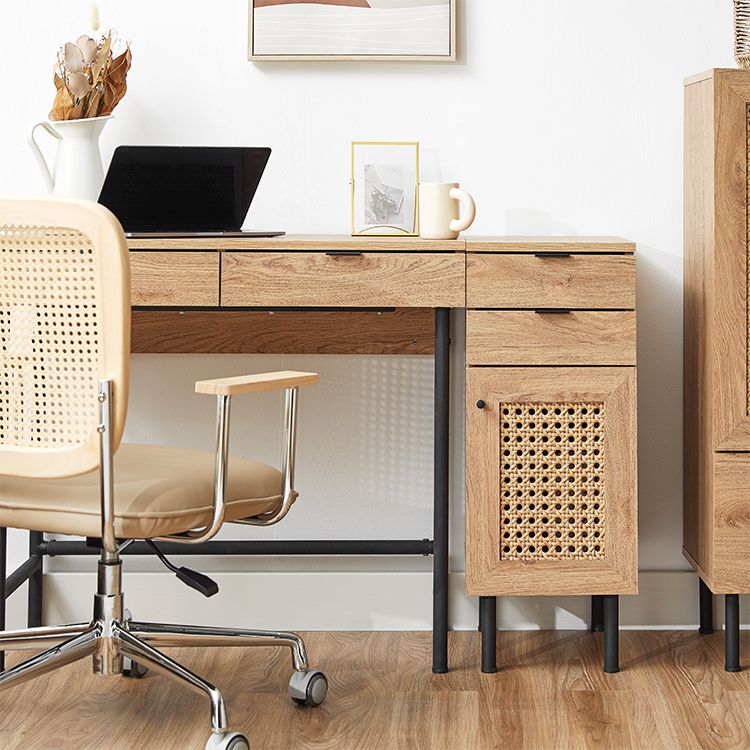 Rattan style console desk