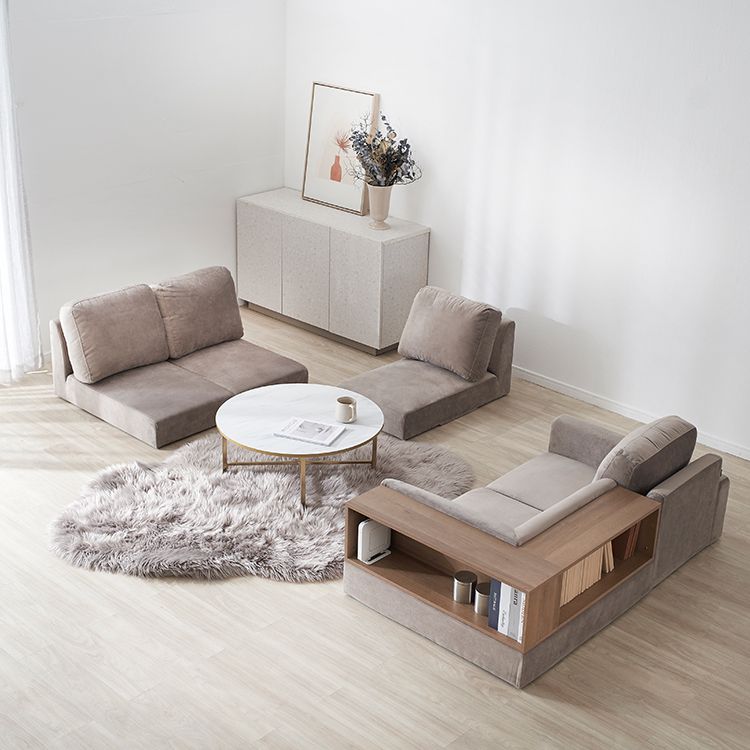 Floor sofa 4-5 seater corner sofa with back table and storage