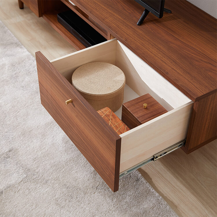 Wood-grain TV stand, brass, wooden legs, made in Japan [width 180]