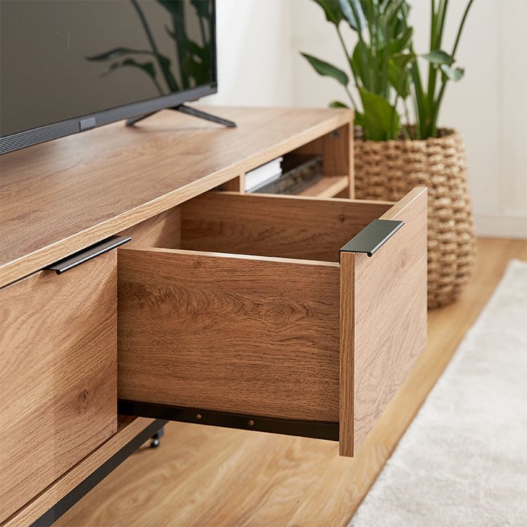 Wood grain TV stand, natural