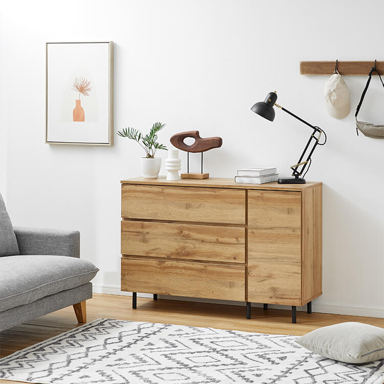 Wood grain chest cabinet